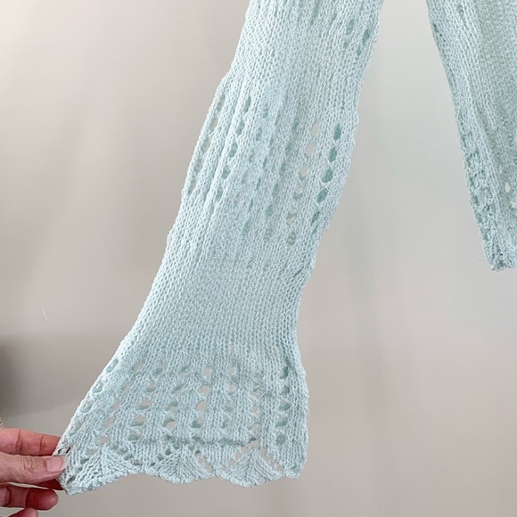 POL Mint Green Open Weave Crewneck Sweater - Picture 3 of 5